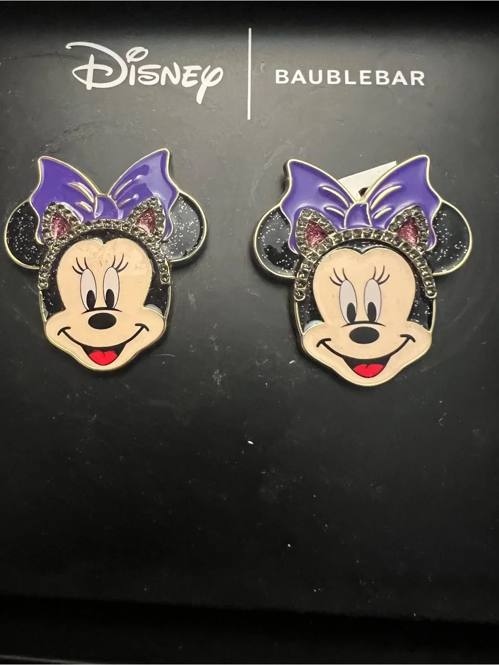 BaubleBar x Disney Minnie Mouse Stud Earrings with Purple Bow
